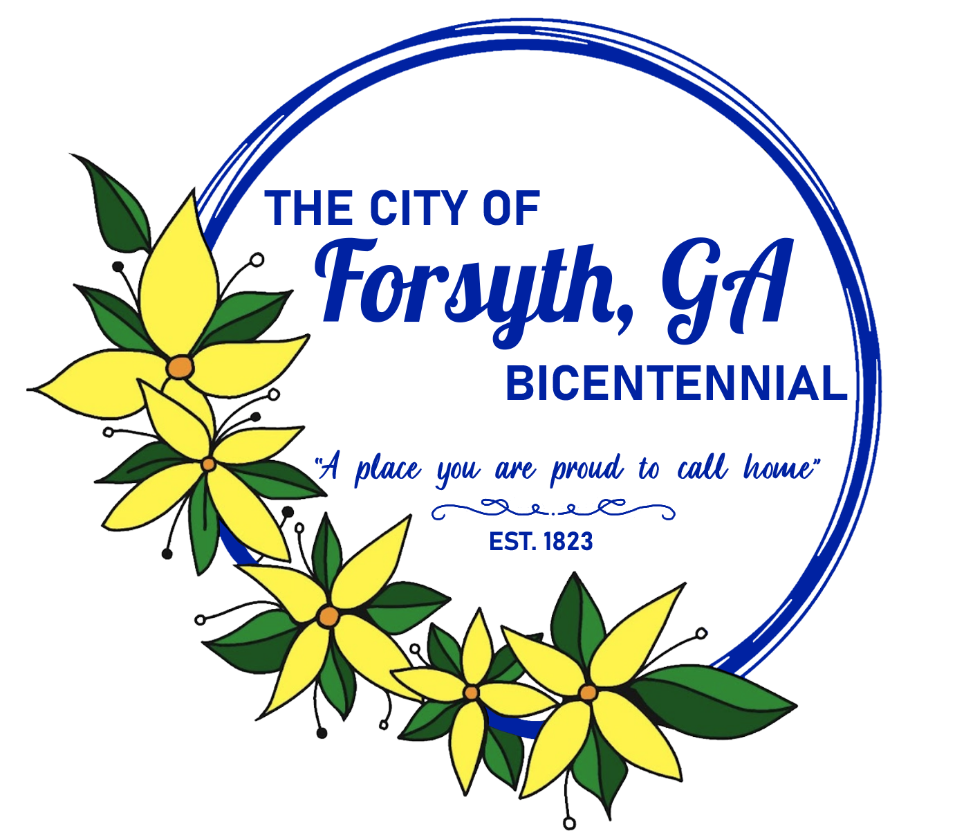 The City of Forsyth, GA Bicentennial Logo Established 1823